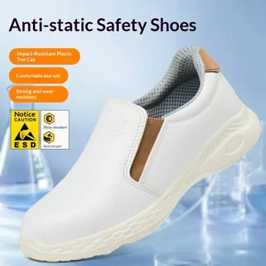 Labor Protection Shoes Men's Women's Anti-static Safety Work Shoes Steel/Plastic Toe Microfiber Upper Breathable Lightweight