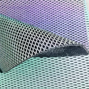 Great Quality Rainbow Special Reflective Honeycomb Mesh Cloth Polyester Fabric For Shoes Toy Textile Material