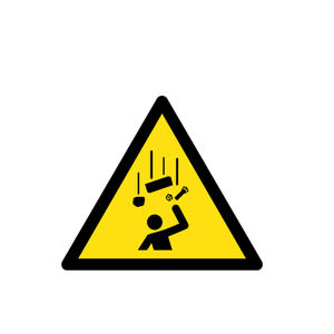 Falling Objects Warning Sign - ISO 7010 Compliant PVC 350mm