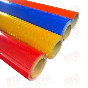 Eco Solvent Printable HIP Reflective Sheeting Blue Red White Adhesive Vinyl Reflective for Street Road Traffic Sign