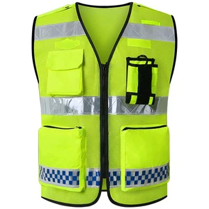 Reflective Safety Vest Traffic Breathable Mesh Reflective Safety Clothing Customized Logo Printing