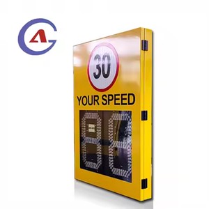 GA Outdoor Portable Aluminium Solar Power Radar Speed Display LED Traffic Sign Speed Limit Detector Board Highway Safety Control