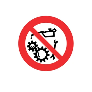 Aluminum 166x166mm Safety Traffic Signs UV Printing Visual Alert Do Not Lubricate Operations STOREFORSIGNS Brand Made Italy