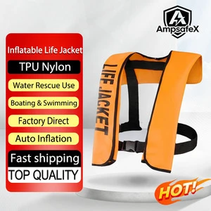 AmpsafeX Custom Automatic Inflatable Durable Oxford Fabric Life Vest/Jacket CE Certified Water Safety Rescue Boating Swimming