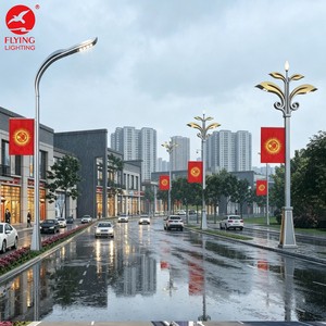 Professional Manufacturer Customized 5G IoT Lamp Poles Street Project Smart Light Pole With CCTV Camera LED Display Screen