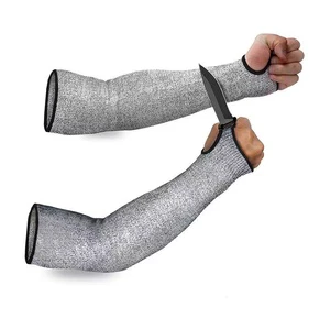 Safety Cut-resistant ANSI/ISEA Cut Level 5 Heat-Resistant Puncture-resistant A4 Grade HPPE Knitted Thick Protective Sleeves