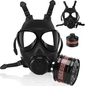 Reusable Full Face Respirator Survival Nuclear and Chemical Gas Masks with Activated Carbon Filter