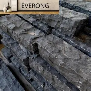 Natural Dark Black Basalt Rough Cutting Granite Curbstone Chinese Style