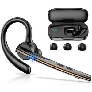 New Bee Gunmetal Blue Pink Purple Color Wireless Headset Earpiece Earplug Headset With Ear Hook For Business Call
