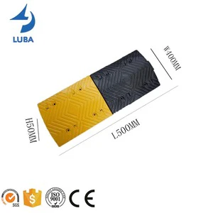 500*400*50mm New Sale Rubber Car Ramps Yellow Speed Bump Traffic Road Speed Bump Deceleration Strip