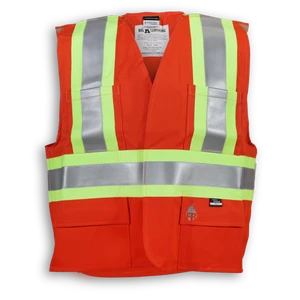 ANSI Class 2 High Visibility Waterproof Safety Vest with LED Flash-Lightweight & Breathable for Outdoor Workwear
