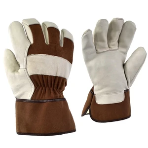 Leather Welding Gloves for Industrial Use with Heat Resistance Long Cuff and Soft Lining for Arc MIG and TIG Welding Jobs