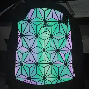 In-stock Wholesale Luminous PU Leather Iridescent Reflective Color-changing Laser-effect Fabric 1.2mm Thick