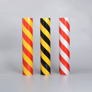 Custom Red and White Twill Stripe Reflective PET Adhesive Warning Tape for Enhanced Truck Visibility