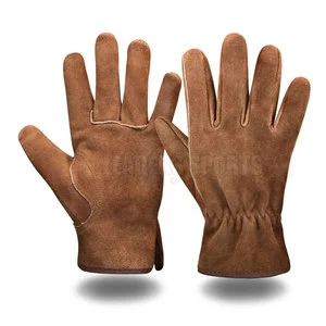 OEM New High Quality Leather Industrial Welding Working Gloves with Anti-Slip Waterproof & Fireproof Features