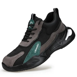 Track and Field Protection Men Crush-Resistant Puncture-Proof Steel-Toe Boots Wear-Resistant Non-Slip Safe