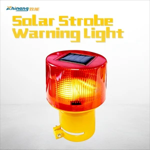 Solar Strobe Warning Traffic Light Single Column IP65 Waterproof Emergency Flashing Barricade Safety Road Construction Light