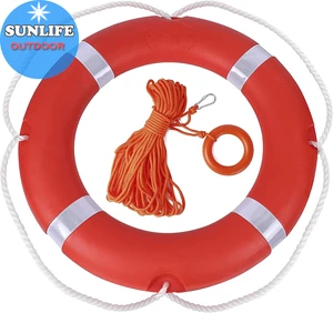 Emergency Use Ring Life Buoy, Orange Life Buoys with Rope and Reflective Tape,shenlong Futai Life Buoy with 1.5/2.5/4.3 KG