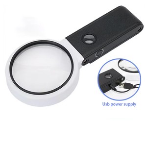LED Light Magnifying Glass Portable Foldable Handheld Illumination Observation Mirror Wholesale Price