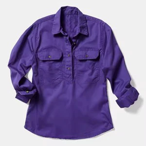 Work Shirts With Custom Logo Cotton Work Shirt Roll Up Embroidery Loose Fit Australia Country Workshirts