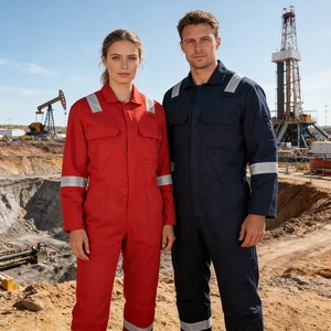 Fire Resistant Workwear Uniform Safety Clothing Flame Retardant Reflective Hi Vis Mining Oilfield Work Wear Aramid FR Coveralls