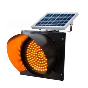 300mm Yellow LED Solar Flash Traffic Light for Road Warning