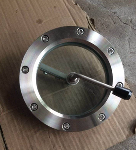 304 Stainless Steel Four-way Flange Sight Glass Cross Shaped Pipeline Observation Mirror