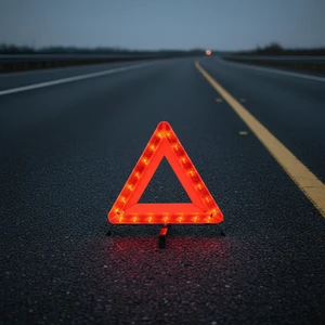 Roadside Traffic Breakdown Parking Hazard Reflective Warning Foldable Battery Powered Emergency Safety Kit Led Car Triangle Sign