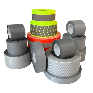Sew-on 50mm Silver TC Reflective Material High Brightness Reflective Strip Fabric Roll for Safety Apparel Production