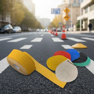 Durable Reflective Road Marking Adhesive Warning Tape with Sticker High Visibility Material for Safety