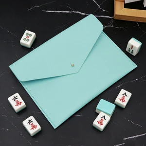Creative Envelope Mahjong Card Holder Mahjong Rule Card Sleeve Protective Cover Leather Clutch Card Case For Playing Cards