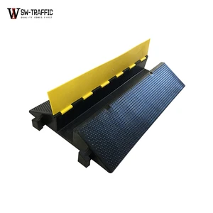 Durable Heavy Duty Anti-Pressure Rubber Speed Bump for Concrete 10-15mph Traffic 120mm Height Yellow+Black Portable Fixed