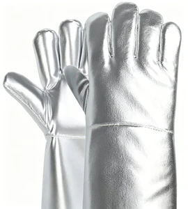 Industrial Electric Welding Cast Iron Fireproof Melting Gloves Aluminum Foil Heat Insulation Safety Gloves