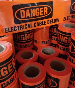 Barrier Underground Without Glue Non-Adhesive Caution Dangerous PE Warning Barricade Tape HASUC HAS-WT2 Multi-Color