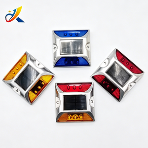 Highway Outdoor Waterproof LED Road Stud Lamp Solar Powered Traffic Light