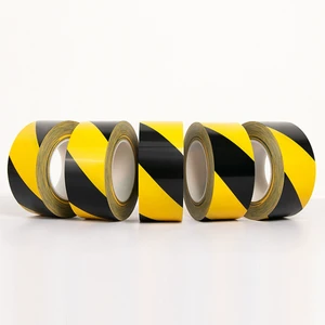 PVC Warning Floor Marking Tape Line Caution Protection Lane Waterproof Custom Safety Hazard Adhesive Red White Yellow Black Tape