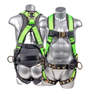 Full Body Safety Harness Positioning Lanyard 500kg Breaking Strength Polyester 4 Steel D-Rings Fall Protection for Construction