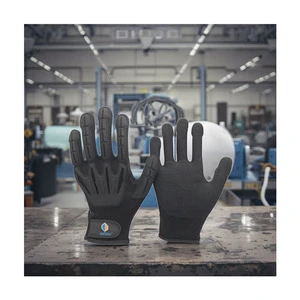 NMSHIELD ANSI A6 TPR Impact Gloves Custom Logo Sandy Nitrile Coated Safety Gloves For Construction Anti-Cut Mens Work Gloves