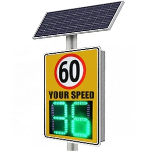 UMLED Roadway LED Traffic Sign Board with Solar Power Radar Speed Sign Aluminium Triangle