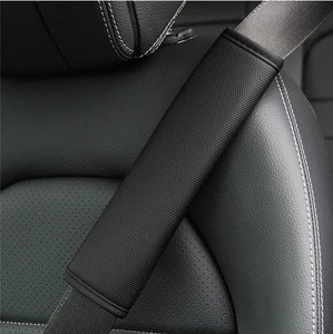Car Seat Belt Cover PU Leather Safety Mat Breathable Shoulder Protection Padding Pad Auto Interior Universal Accessories 1Pcs