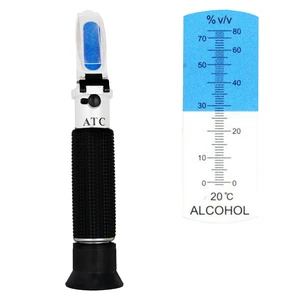 Handheld ATC Alcohol Refractometer 0-80% Portable Liquor Spirits Tester Detector Content Monitor Meter