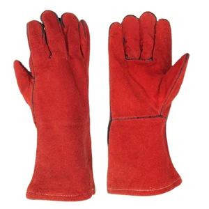 Customized Heat Resistant Mitts Tig Welder Gloves Long Sleeve Welding Leather Safety Gloves