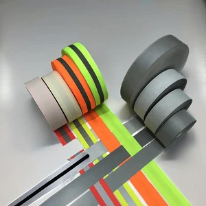 High Visibility Grey Polyester Reflective Tape Silver Untearable Reflective Fabric for Outdoor Safety Clothes