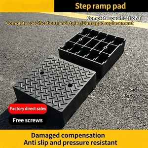 Best Price 500*500*170mm Black Plastic & Rubber Flexible Step Pad Slope Mat | Driveway Threshold Curb Ramp 1-5mph Portable Fixed