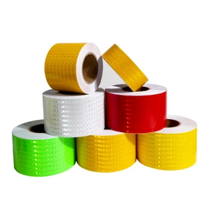 Pvc Honeycomb Warning Reflective Tape Crystal Yellow White Green Reflective Tape for Truck Vehicle