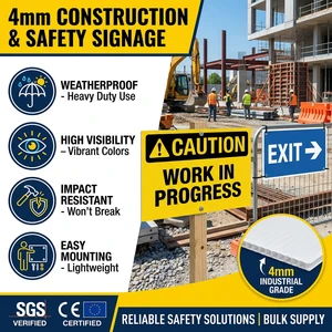 Versatile 4mm Corrugated Plastic Sheet For Construction Site Safety Signs And Temporary Directional Wayfinding Signage