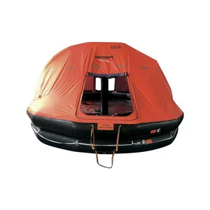 Havospark HW-RB02 Inflatable 6-Person SOLAS Standard Neoprene Coated Fabric Orange Life Raft CCs Throw Overboard Yacht Safety