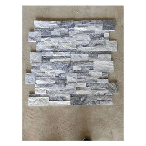 Grey Mix Size Quartz Stone Wall Cladding Tile