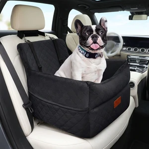 Luxury Foldable Dog Car Booster Seat High Density Soft Plush Anti-Slip Warm Pet Car Seat Bed Belt Washable
