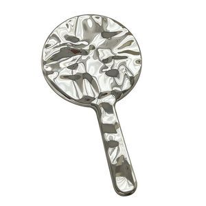 Water Ripple Premium Portable Square Handheld Mirror Custom Electroplated Handle Suitable For Awards And Commemorations
